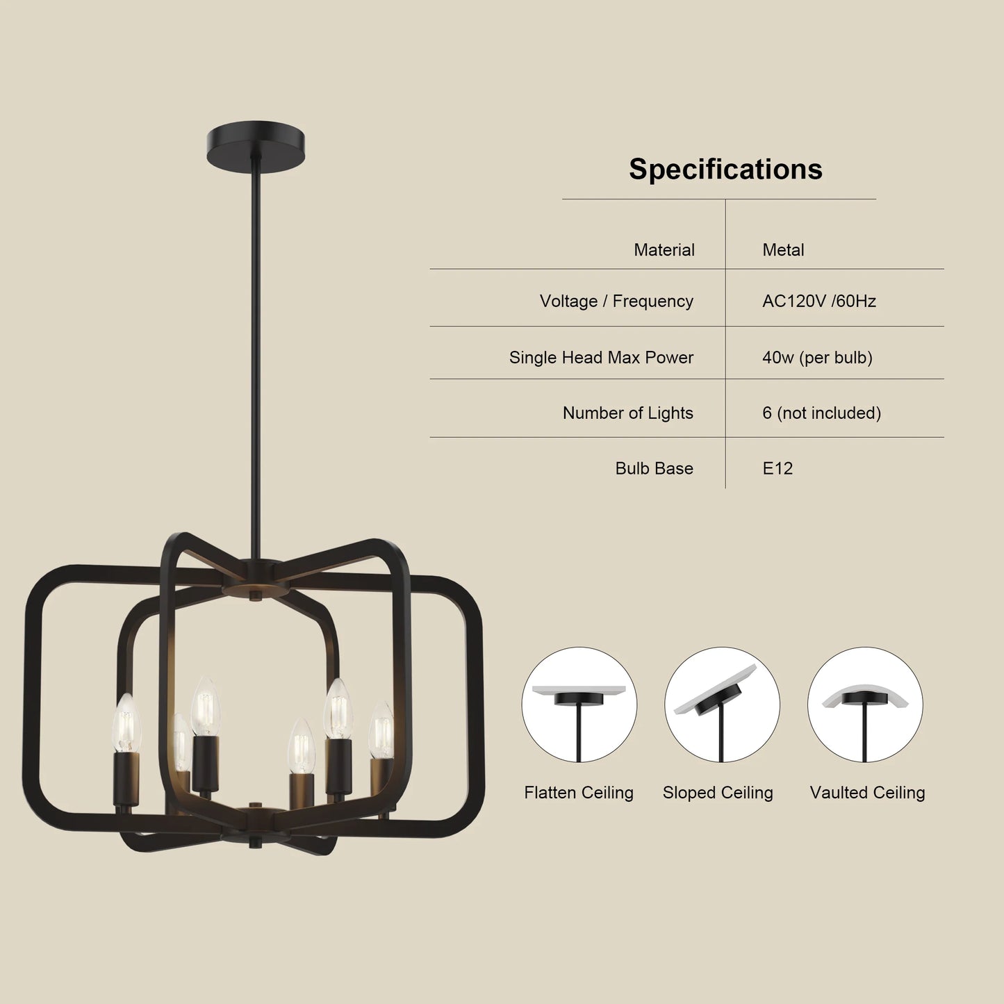 Electronic Candle Chandelier Light Fixture