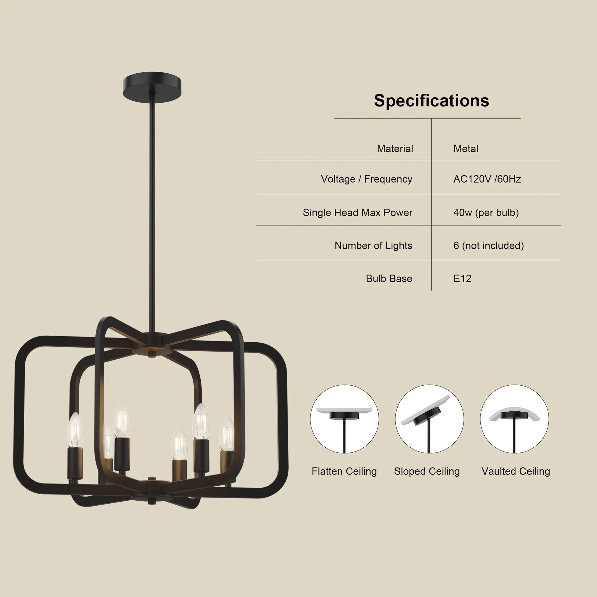 Electronic Candle Chandelier Light Fixture